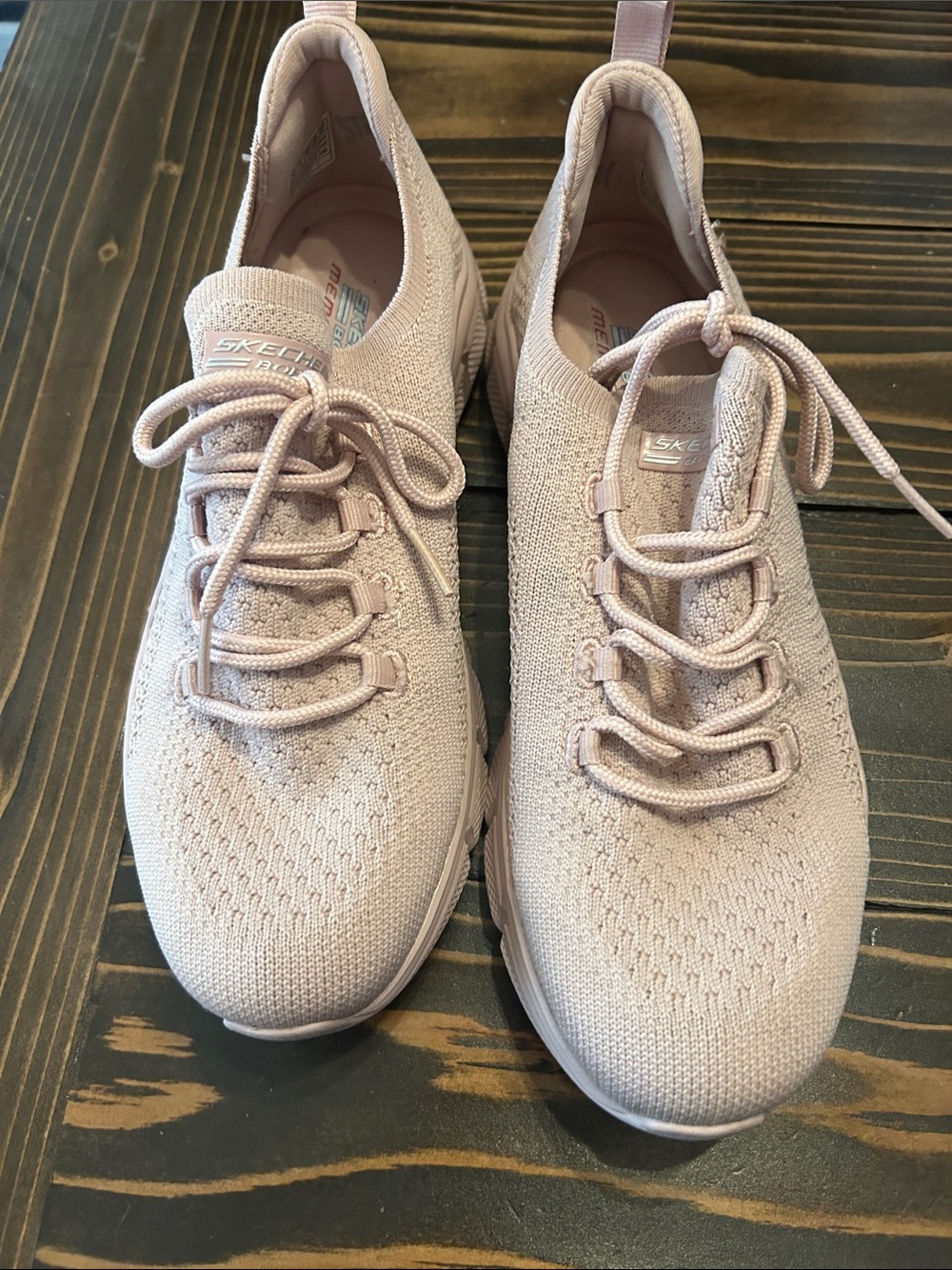 Skechers Women's Slip-On Knit Athletic Sneakers in Light Pink - Picture 9 of 12